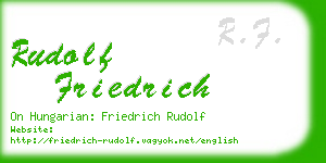 rudolf friedrich business card